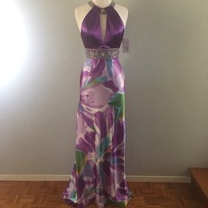 Crush, Elegant formal evening,Purple Multi, Size 8